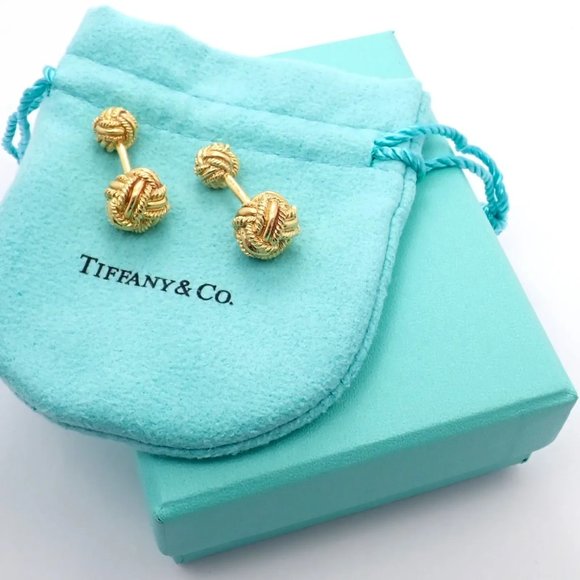 Rare! Vintage Tiffany & Co. 18k Yellow Gold Schlumberger Rope Knot Cufflinks - Picture 3 of 11